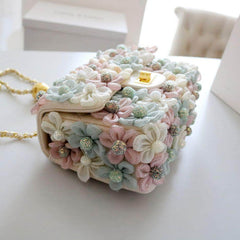 Multicolor 3D Floral Daisy Shoulder Handbag Multicolor