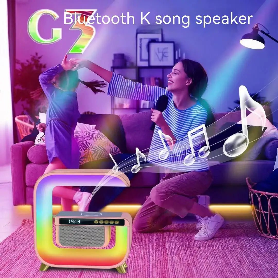 Multifunctional Bluetooth Speaker Alarm Clock - Wireless Mobile Phone Charging, 15W Subwoofer, Colorful RGB Light
