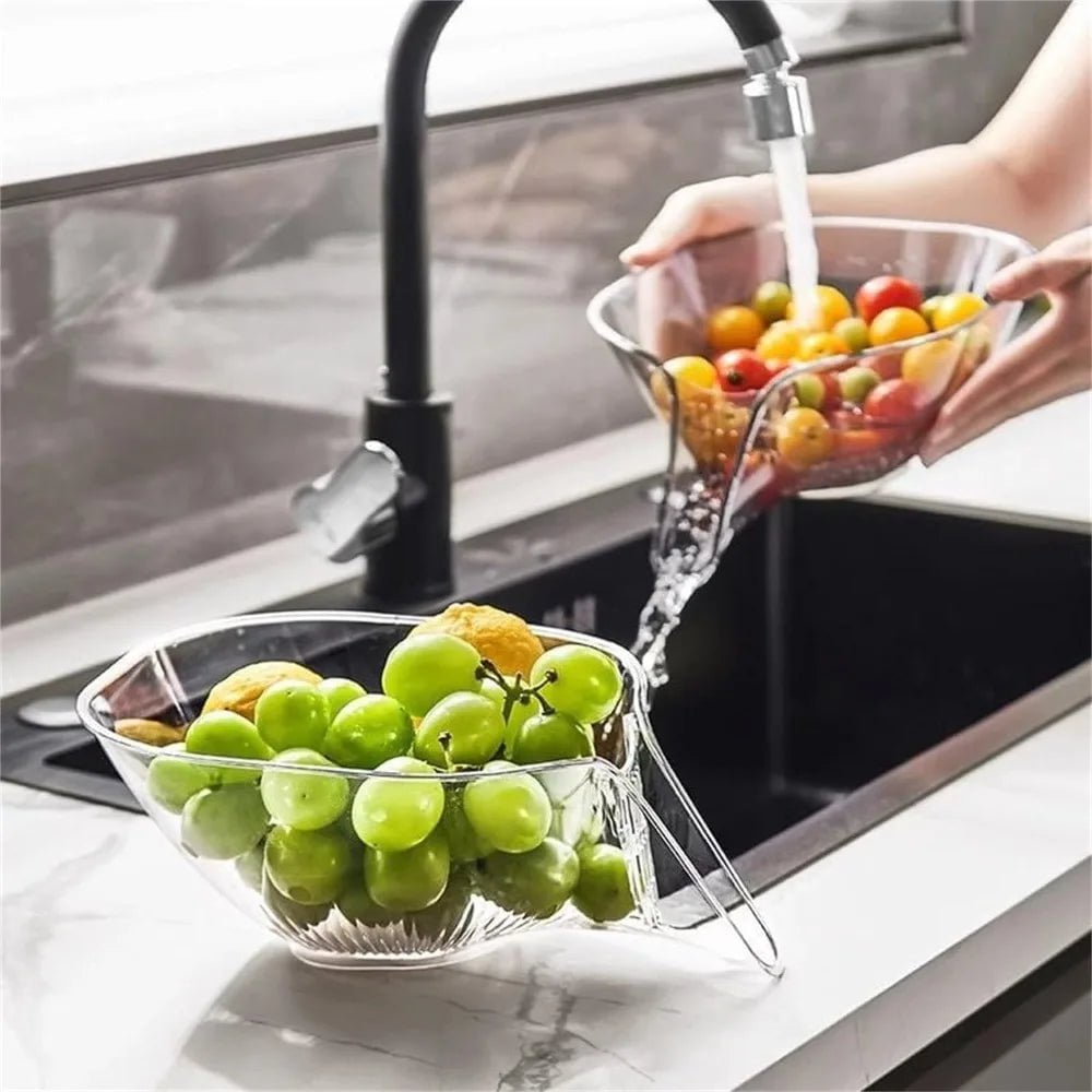 Multifunctional Drain Basket - Household Sink Vegetable Basin, Kitchen Washing Fruit Plate, Plastic Drain Bowl