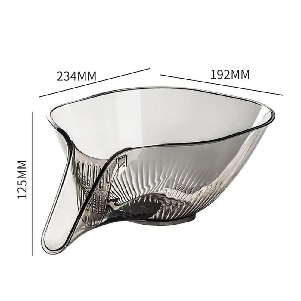 Multifunctional Drain Basket - Household Sink Vegetable Basin, Kitchen Washing Fruit Plate, Plastic Drain Bowl grey