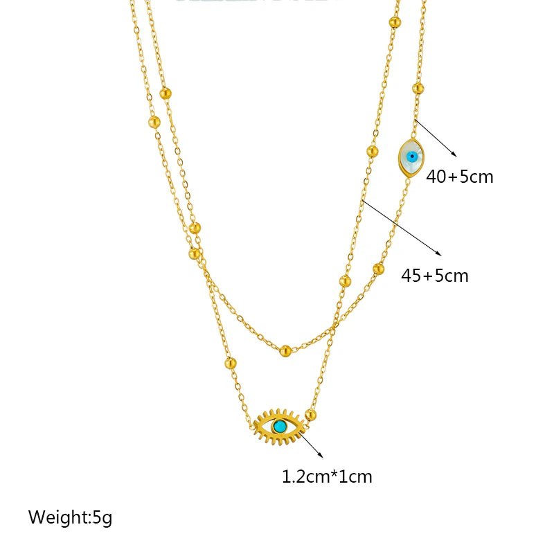 Multilayer 2in1 Eye Pendant Necklace - New Clavicle Chains Jewelry for Women and Girls, perfect for Birthday Gifts N1914