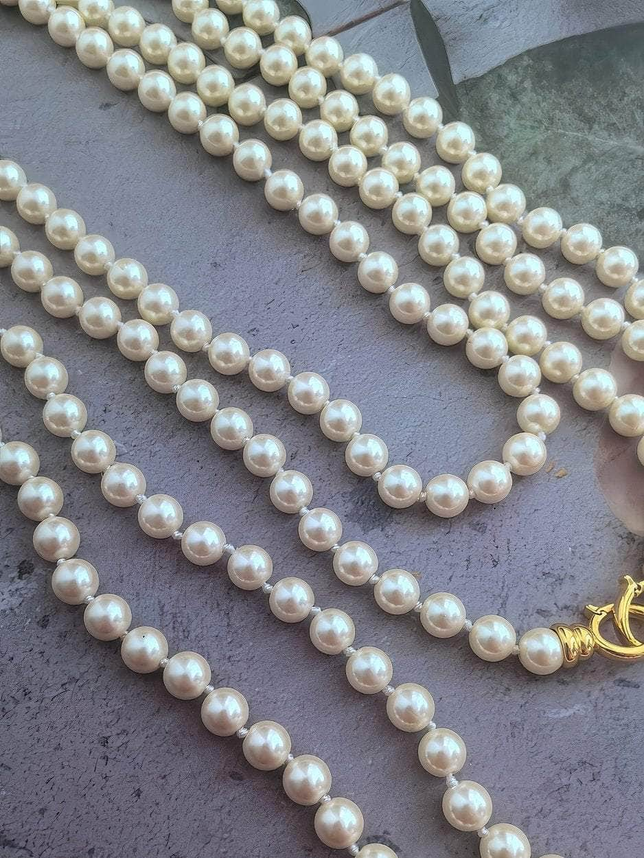 Multilayer Vintage Freshwater Pearl Necklace White