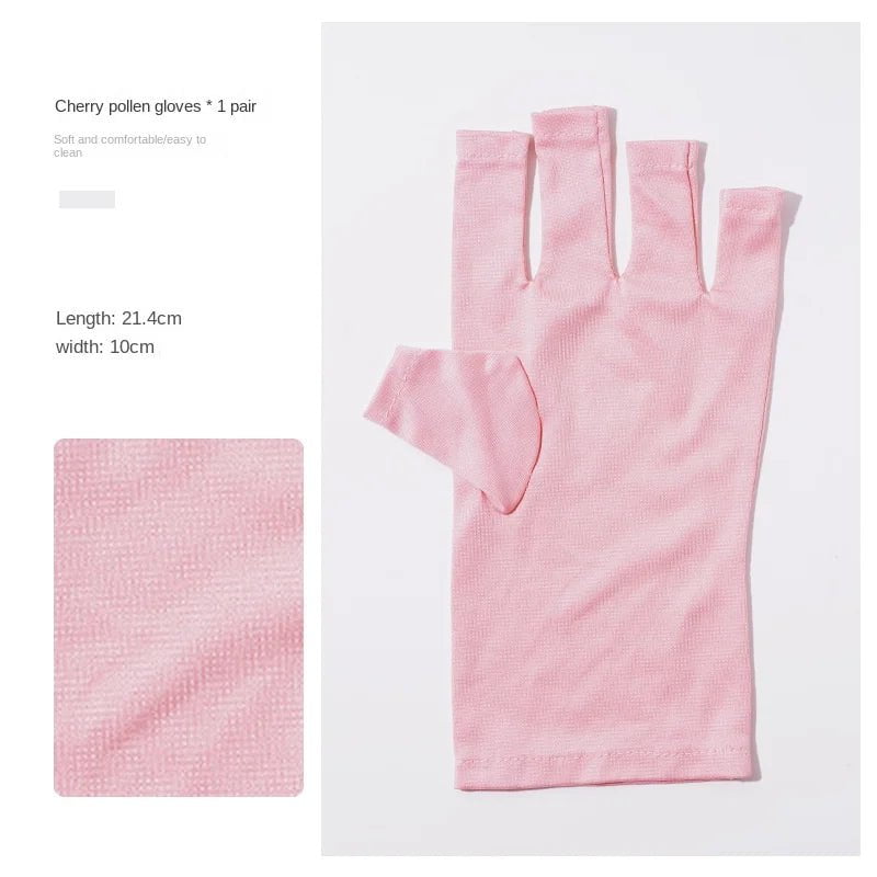 Nail Art Glove UV Protection Glove Anti UV Radiation Protection Gloves Protecter For Nail Art Gel UV LED Lamp Tool Pink