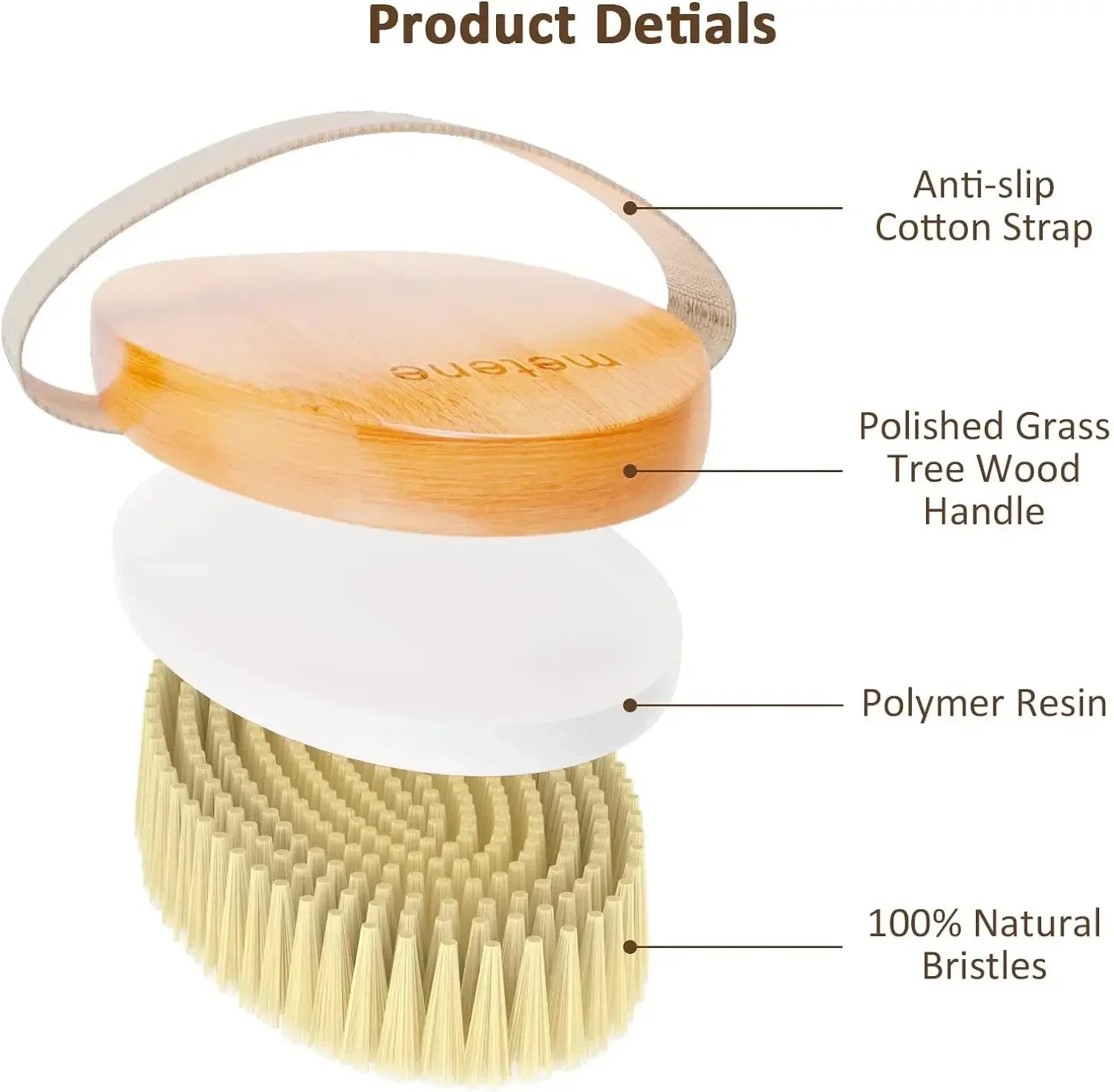 Natural Bristle Exfoliating Body Brush Champagne