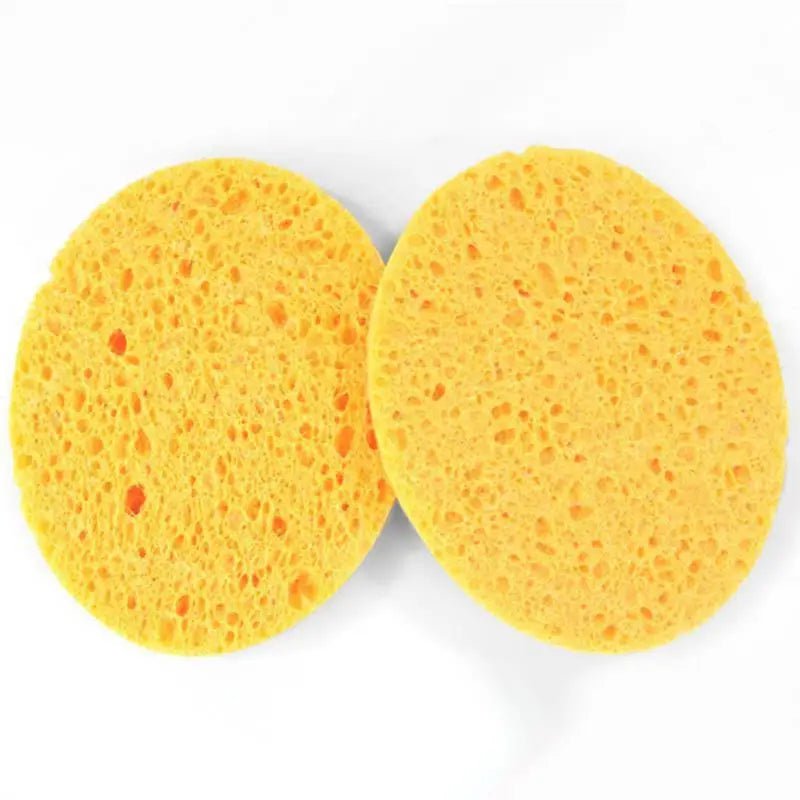 Natural Wood Pulp Face Round Makeup Remover Sponge - Cellulose Compress Cosmetic Puff for Facial Washing