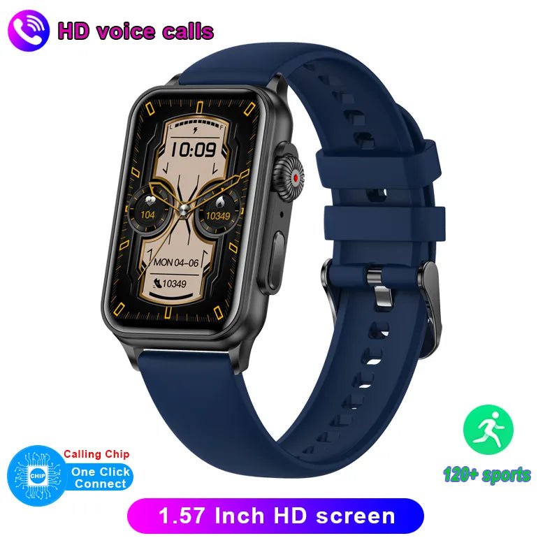 New Bluetooth Call Smartwatch: AI Voice Assistant, Fitness Tracker, 1.57 Inch HD Screen - For Android & iOS Blue