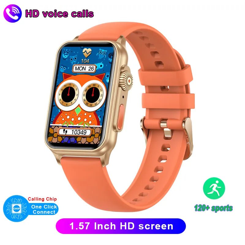 New Bluetooth Call Smartwatch: AI Voice Assistant, Fitness Tracker, 1.57 Inch HD Screen - For Android & iOS Orange