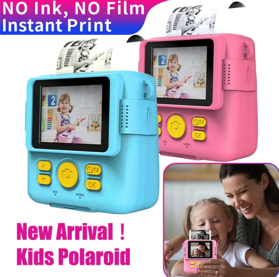 New Children Digital Camera - Instant Print for Kids, Thermal Print, Instant Photo Printing Camera, Video, Kids Toys for Girls