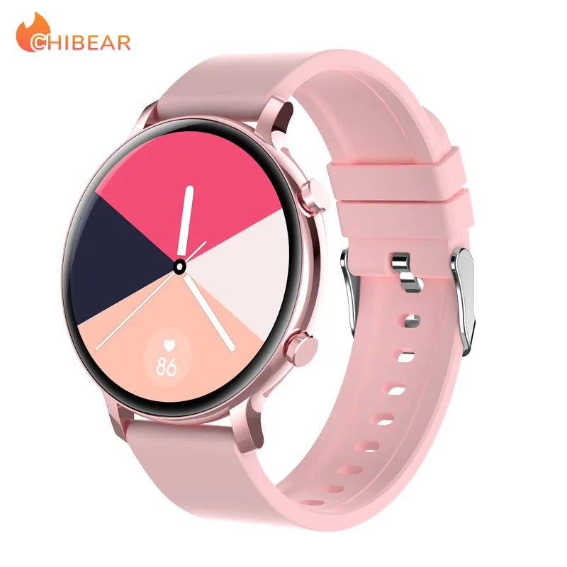 New ECG+PPG Women Smartwatch: Custom Dial, Fashion Bracelet, Sport Fitness Tracker, Bluetooth Call - For Android & iOS Pink