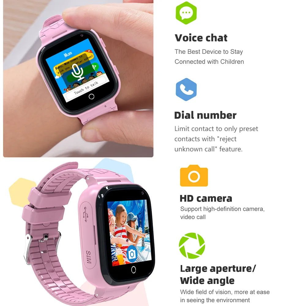 New Kids Smart Watch: GPS Tracker, SOS Monitor, Position Phone, GPS Baby Watch for iOS and Android - PK Q50 Q12 S9 Q90 Children Watch