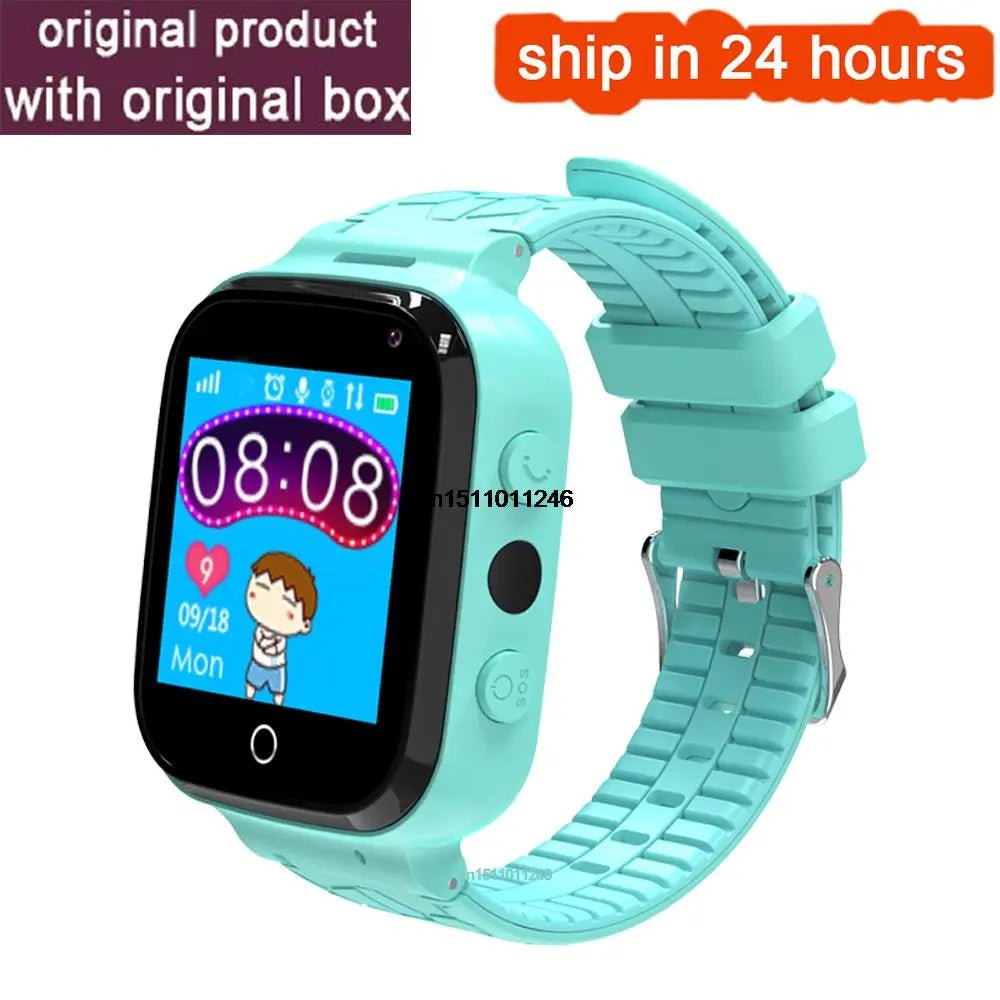 New Kids Smart Watch: GPS Tracker, SOS Monitor, Position Phone, GPS Baby Watch for iOS and Android - PK Q50 Q12 S9 Q90 Children Watch blue / with original box