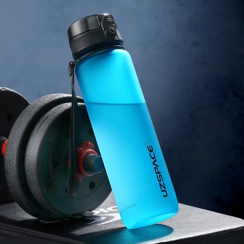 New Leak-proof Sports Water Bottle - BPA Free, Portable, Shaker Design, Available in 500ml, 800ml, and 1000ml, Ideal for Gym, Sports, and Travel Aurora blue / 0.35L