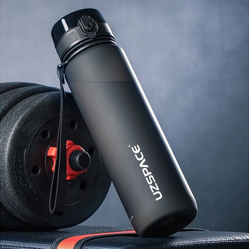New Leak-proof Sports Water Bottle - BPA Free, Portable, Shaker Design, Available in 500ml, 800ml, and 1000ml, Ideal for Gym, Sports, and Travel Black / 0.35L