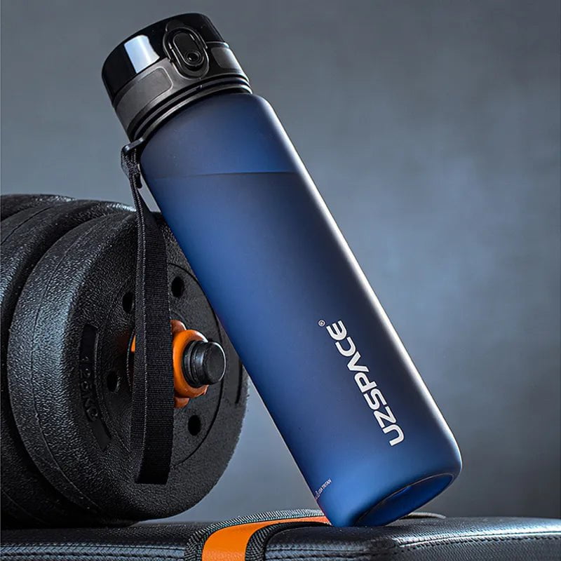 New Leak-proof Sports Water Bottle - BPA Free, Portable, Shaker Design, Available in 500ml, 800ml, and 1000ml, Ideal for Gym, Sports, and Travel Deep blue / 0.35L