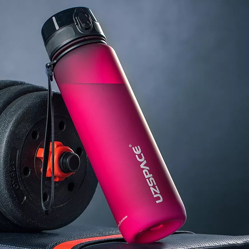 New Leak-proof Sports Water Bottle - BPA Free, Portable, Shaker Design, Available in 500ml, 800ml, and 1000ml, Ideal for Gym, Sports, and Travel Deep red / 0.35L