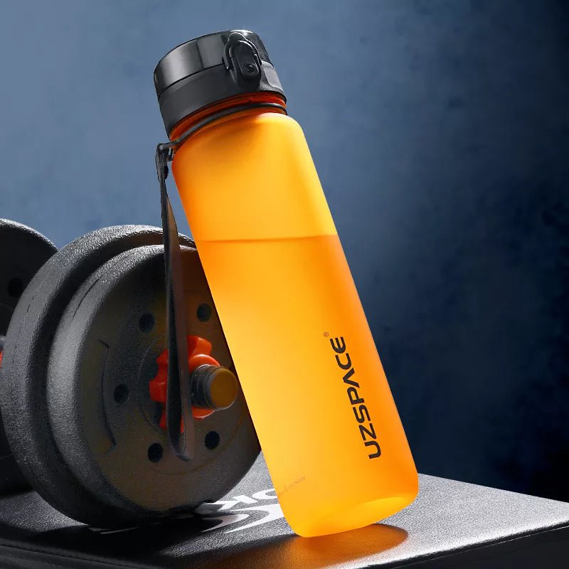 New Leak-proof Sports Water Bottle - BPA Free, Portable, Shaker Design, Available in 500ml, 800ml, and 1000ml, Ideal for Gym, Sports, and Travel Dynamic Orange / 0.35L