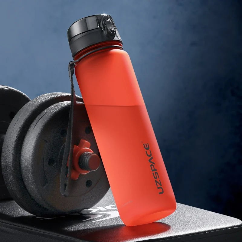 New Leak-proof Sports Water Bottle - BPA Free, Portable, Shaker Design, Available in 500ml, 800ml, and 1000ml, Ideal for Gym, Sports, and Travel Fantasy Red / 0.35L