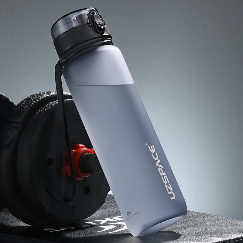 New Leak-proof Sports Water Bottle - BPA Free, Portable, Shaker Design, Available in 500ml, 800ml, and 1000ml, Ideal for Gym, Sports, and Travel Grey / 0.35L