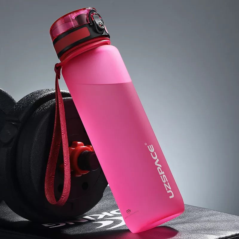 New Leak-proof Sports Water Bottle - BPA Free, Portable, Shaker Design, Available in 500ml, 800ml, and 1000ml, Ideal for Gym, Sports, and Travel Pink / 0.35L