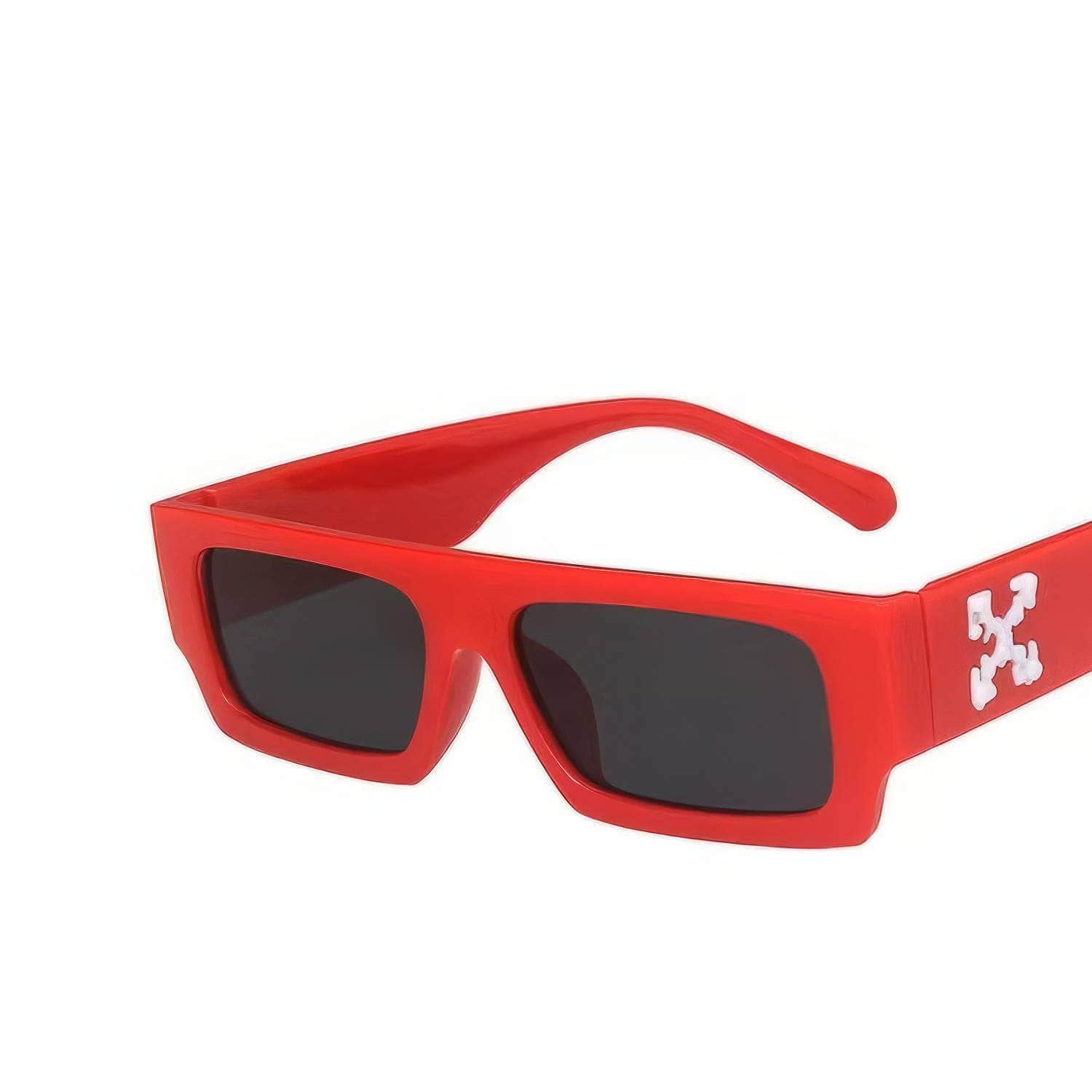 New Luxury Brand Rectangle Sunglasses Red / Resin