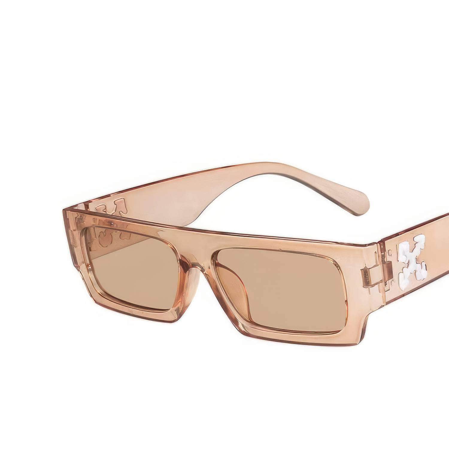 New Luxury Brand Rectangle Sunglasses Tan / Resin