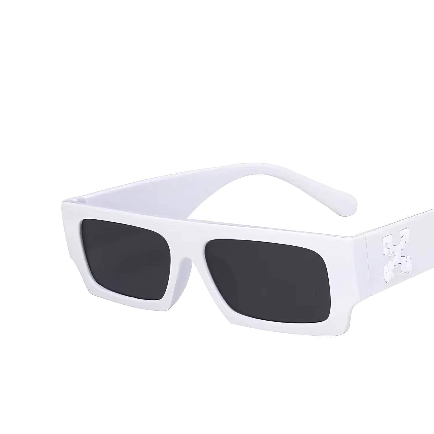 New Luxury Brand Rectangle Sunglasses White / Resin