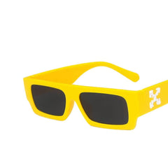 New Luxury Brand Rectangle Sunglasses Yellow / Resin