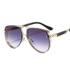 New Metal Grid Sunglasses Purple
