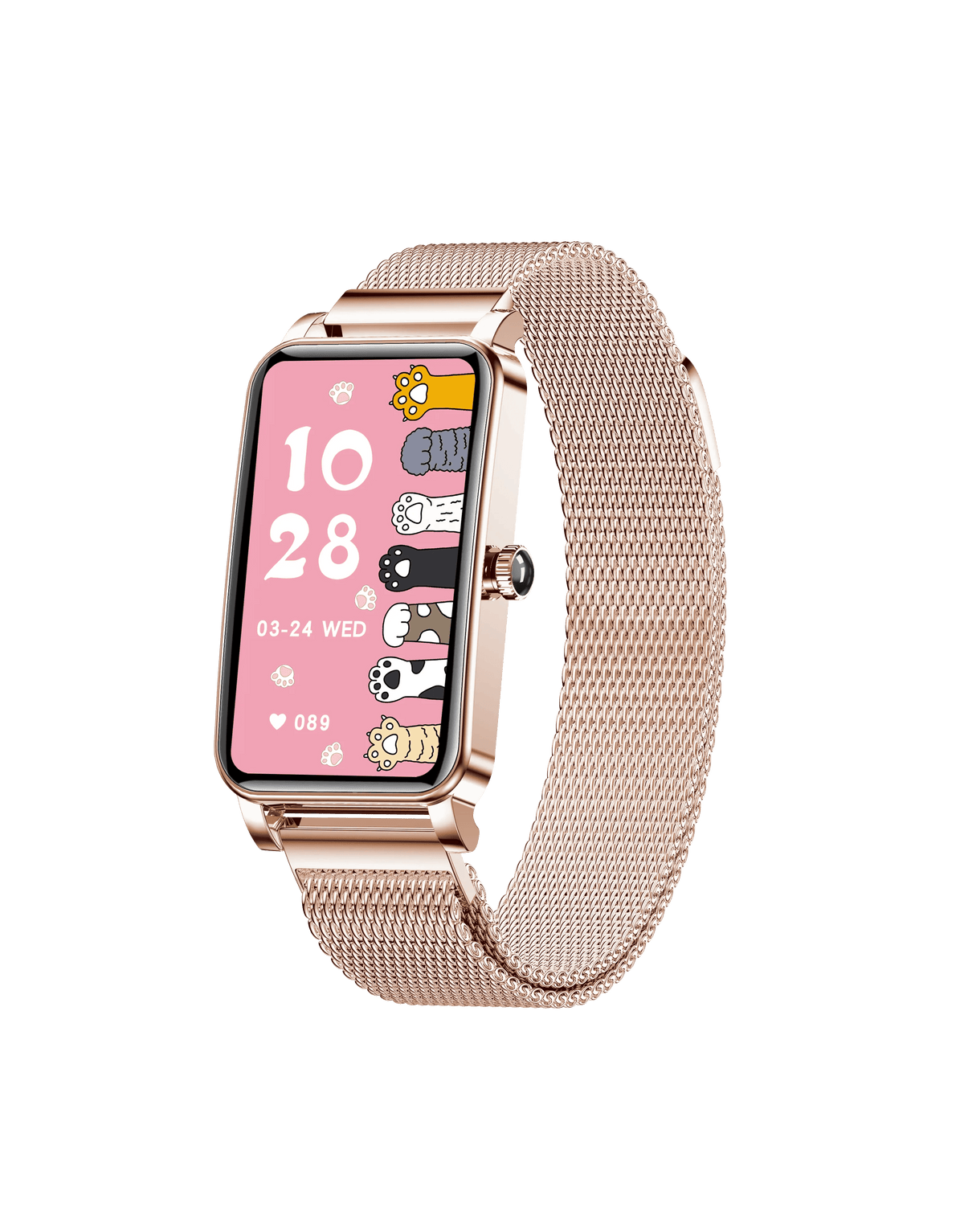 New Smart Watch for Ladies: Call Alert, Message Push, Heart Rate Monitoring, Sleep Tracking, Multi-Sport Mode Mesh Belt Gold / China