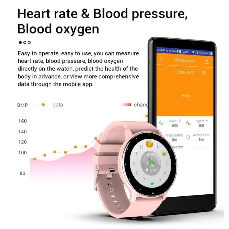 New Smart Watch for Men and Women: Heart Rate Monitor, Sleep Health Monitor, Fitness Tracker, IP67 Waterproof - For Android & iOS