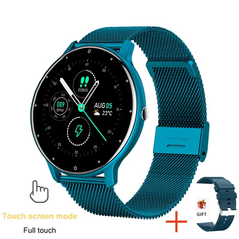 New Smart Watch for Men and Women: Heart Rate Monitor, Sleep Health Monitor, Fitness Tracker, IP67 Waterproof - For Android & iOS Blue net