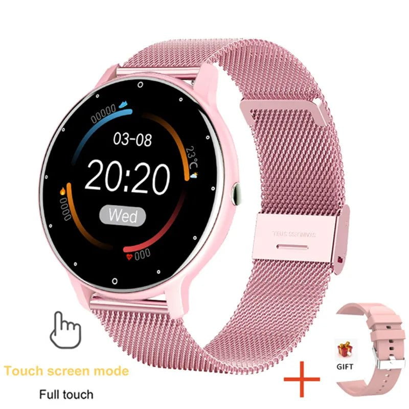 New Smart Watch: Heart Rate & Sleep Monitor, Fitness Tracker, IP67 Waterproof Pink net