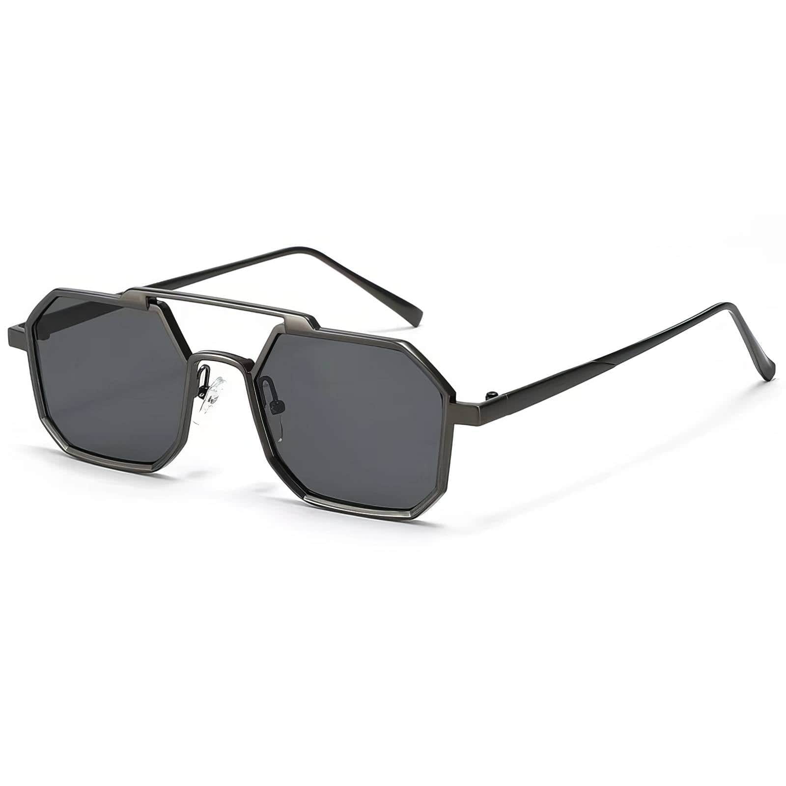New Square Double Beam Sunglasses Black/Black / Resin