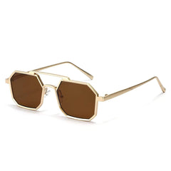 New Square Double Beam Sunglasses Tea / Resin