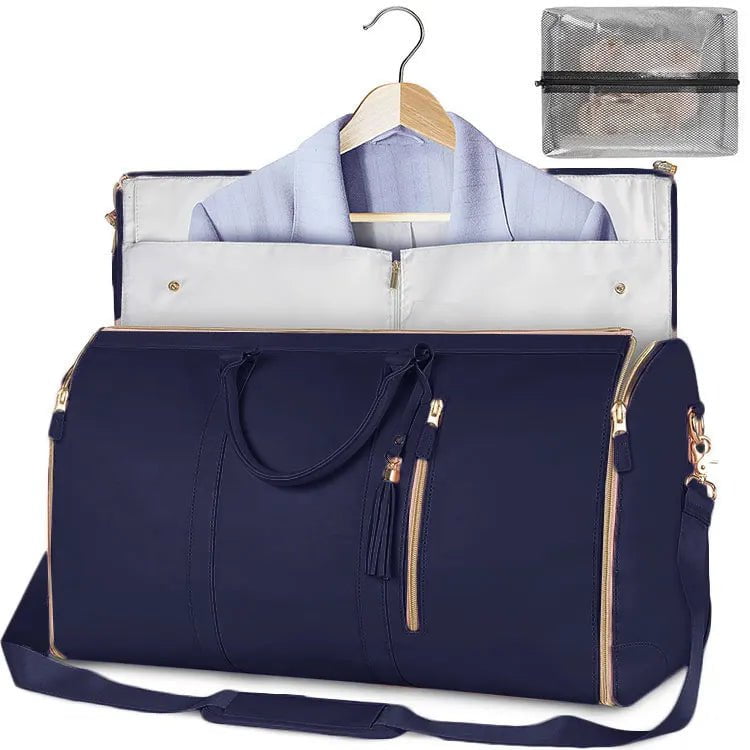 New Women's Large PU Folding Suit Storage Bag navy