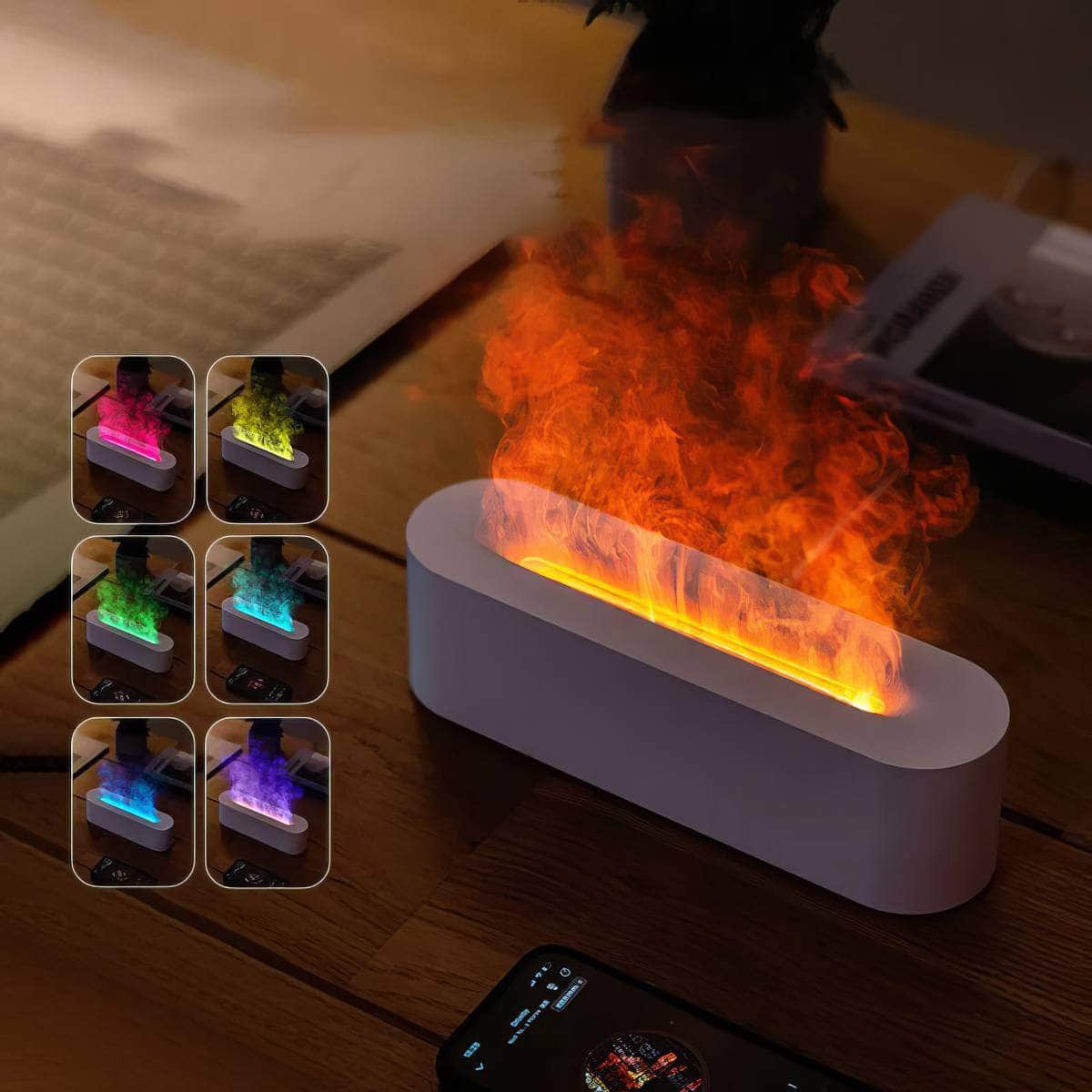 Newest RGB Flame Aroma Diffuser: USB Desktop Simulation Light