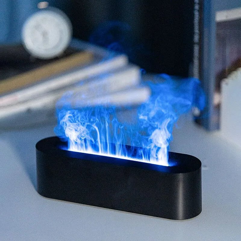 Newest RGB Flame Aroma Diffuser: USB Desktop Simulation Light Black