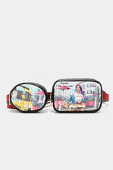Nicole Lee USA Double Pouch Fanny Pack Cozy Street In Milan / One Size