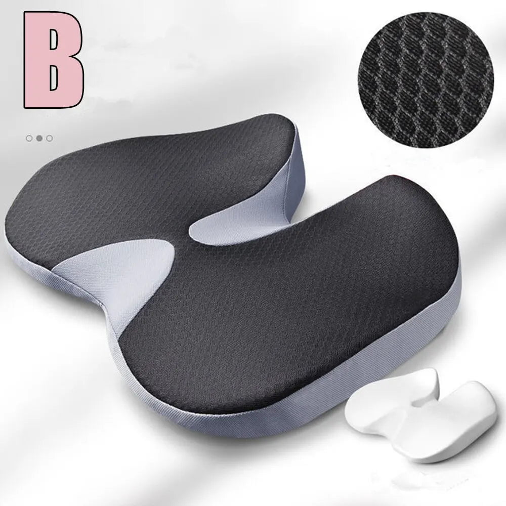 Non-Slip Orthopedic Memory Foam Cushion for Tailbone and Sciatica Relief - Prostate Cushion for Comfort in Chair and Car Seat 45x35x5cm / B