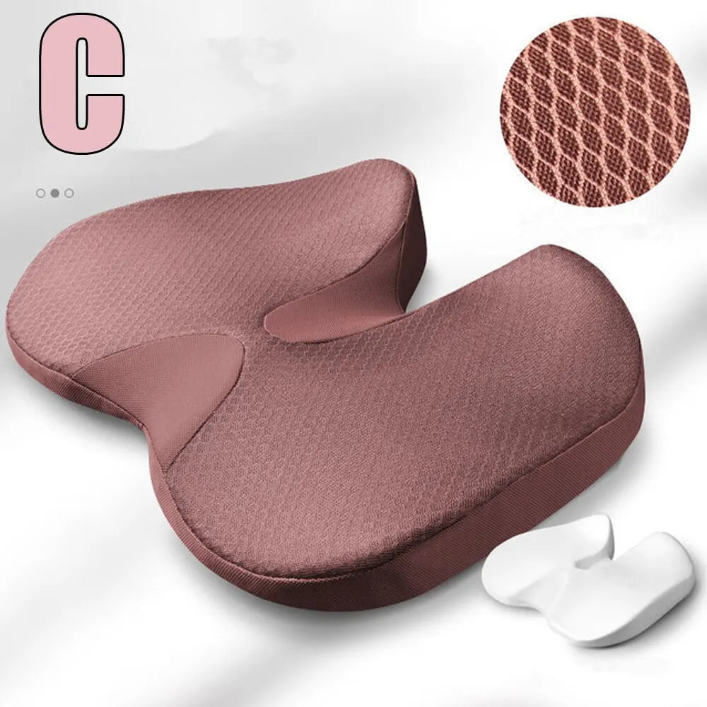 Non-Slip Orthopedic Memory Foam Cushion for Tailbone and Sciatica Relief - Prostate Cushion for Comfort in Chair and Car Seat 45x35x5cm / C