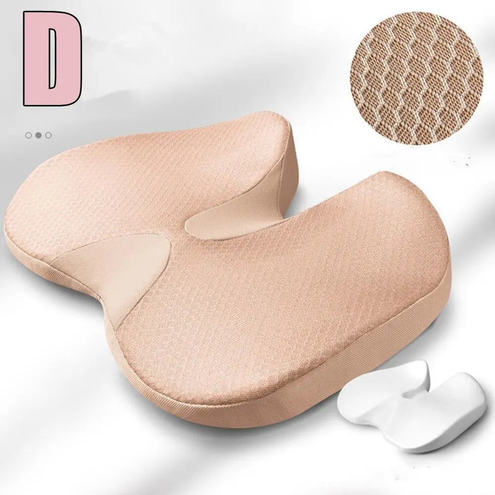 Non-Slip Orthopedic Memory Foam Cushion for Tailbone and Sciatica Relief - Prostate Cushion for Comfort in Chair and Car Seat 45x35x5cm / D