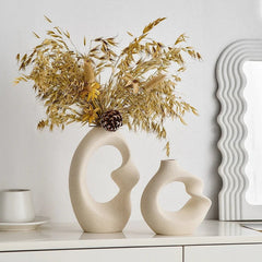 Nordic Ceramic Vase: Wedding Flower Decoration, Modern Living Room Decor, Dried Flowers