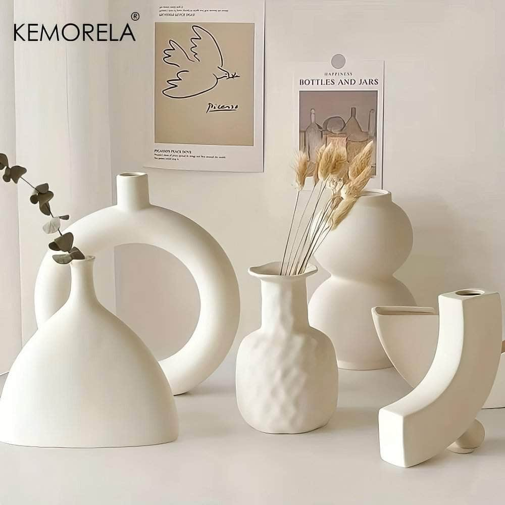 Nordic Circular Hollow Ceramic Vase