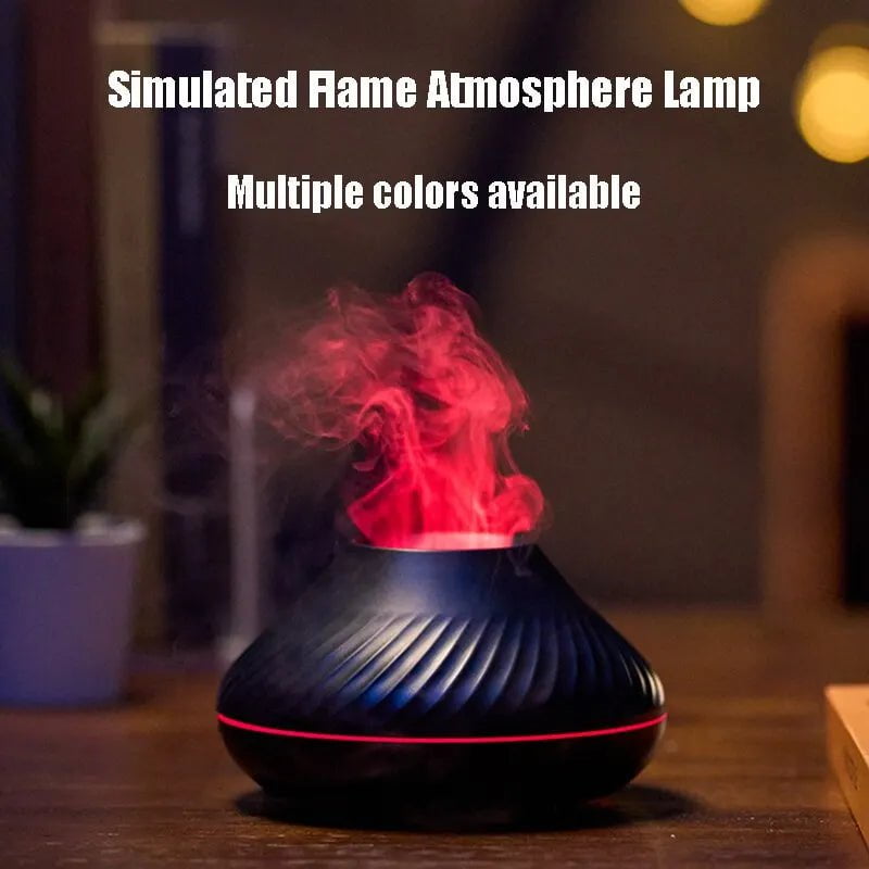 Nordic Style Flame Aromatherapy Humidifier - Desktop Home Atmosphere Light, High-Fog, Quiet, Space-Saving