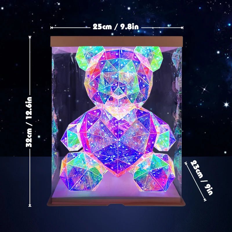 Novelties Christmas Gift LED Luminous Teddy Bear - Iridescent Holographic Plastics Bear Toy