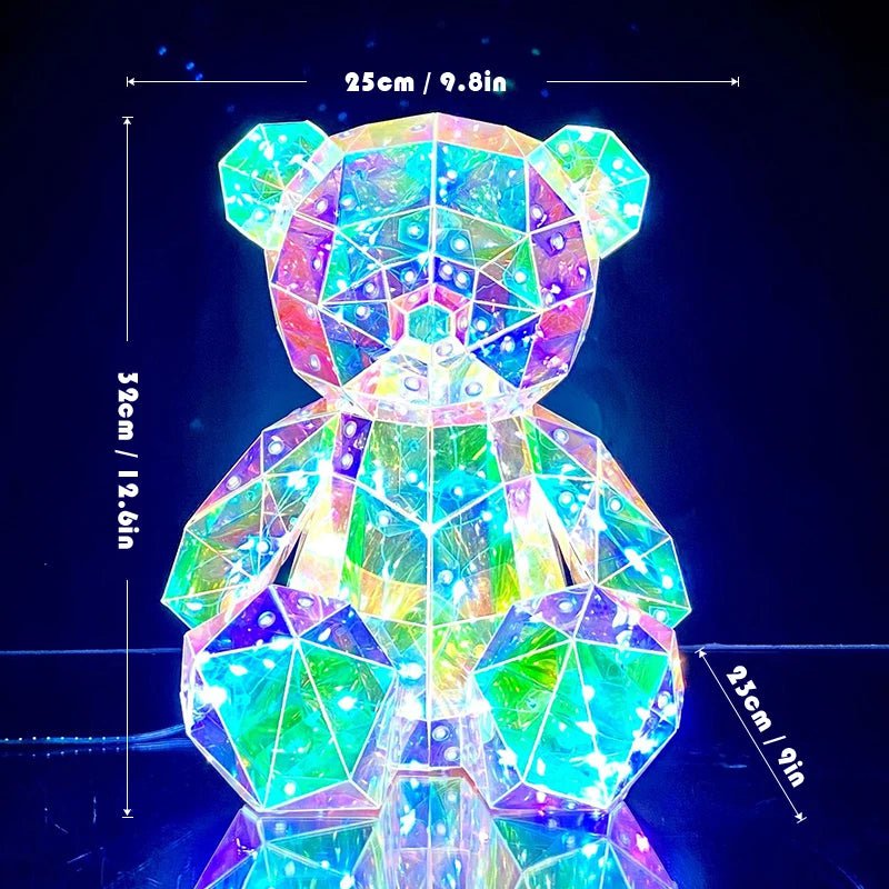 Novelties Christmas Gift LED Luminous Teddy Bear - Iridescent Holographic Plastics Bear Toy bear / CHINA