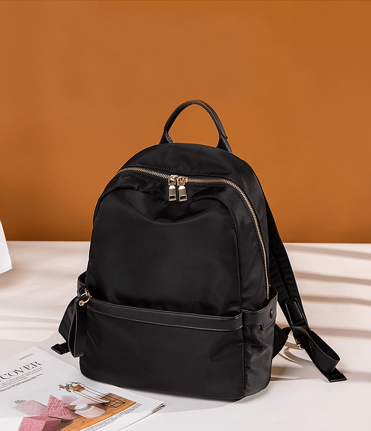 Nylon Monochrome Waterproof Backpack