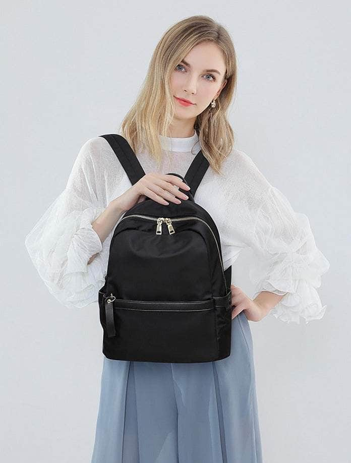 Nylon Monochrome Waterproof Backpack