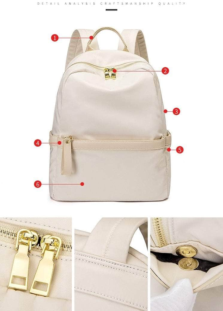 Nylon Monochrome Waterproof Backpack