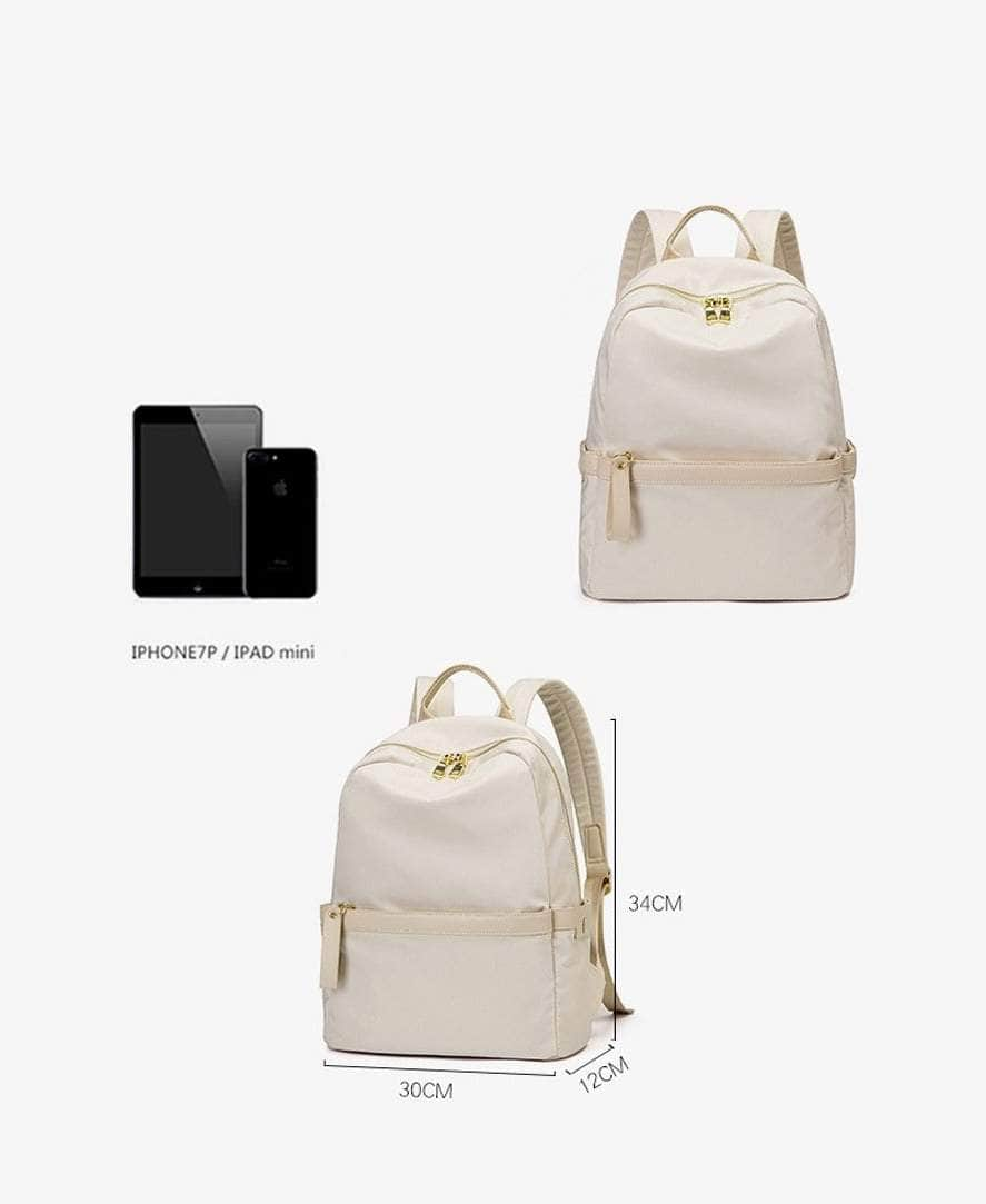 Nylon Monochrome Waterproof Backpack